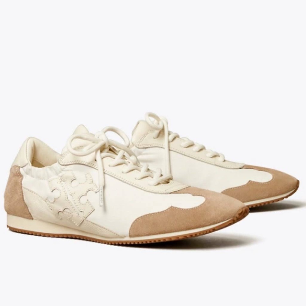 NIB Tory Burch Sneaker white/ivory and tan Sz 8